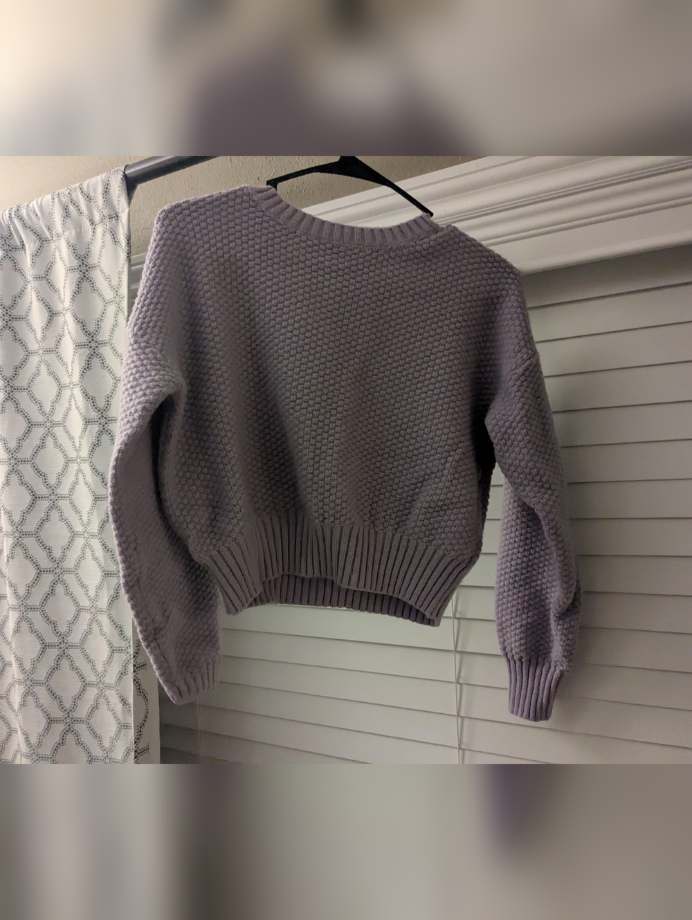 Cropped Knit Sweater - Lavender